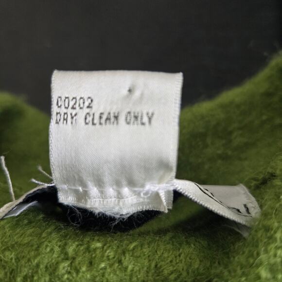 Vintage Boiled Wool Zip Up Jacket Green Holiday Lisa International Women Large - Picture 11 of 11